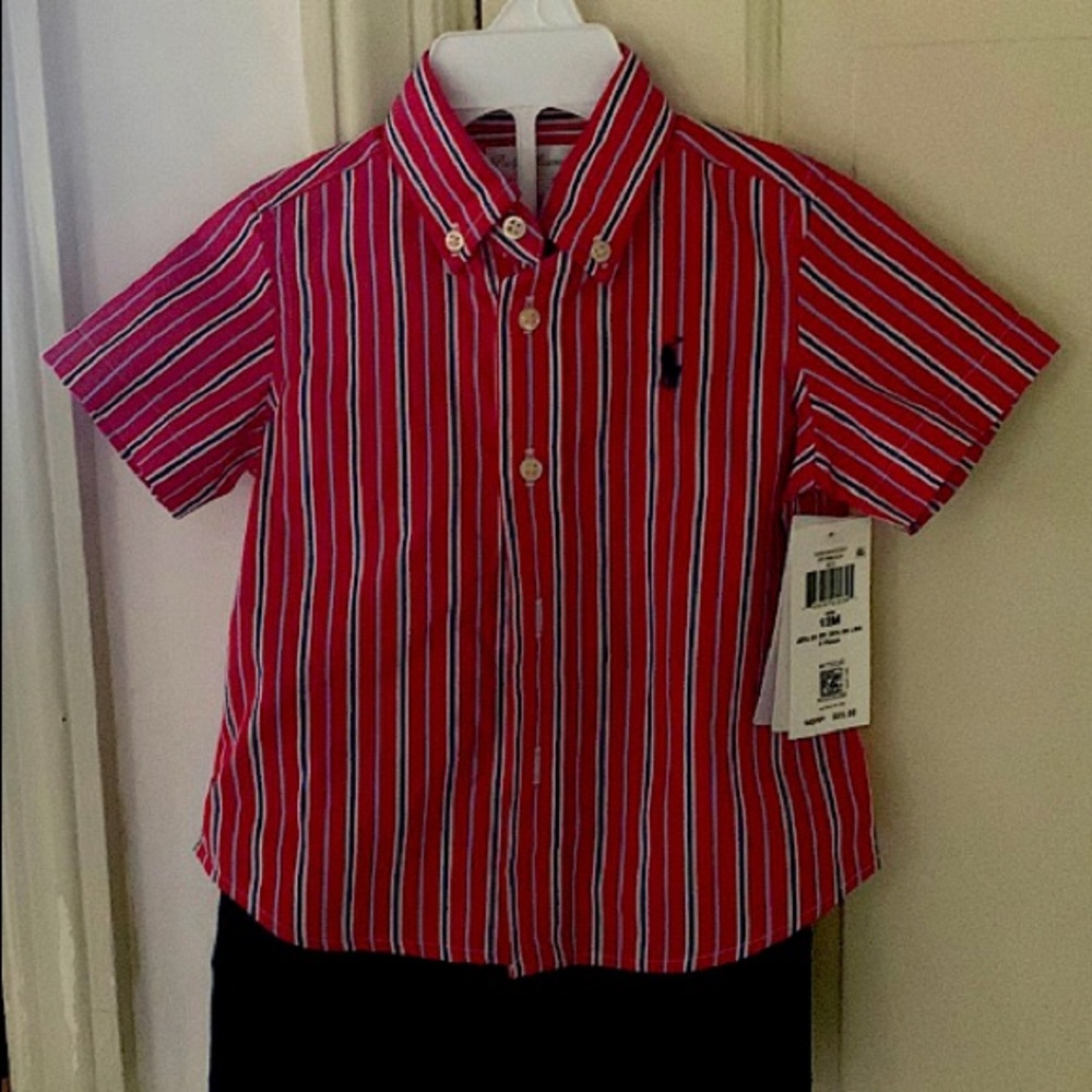Ralph Lauren Boys 12M shorts (navy blue) and short sleeve shirt set